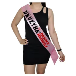 Szarfa RÓŻOWA Wieczór Panieński Drużyna Panny Młodej